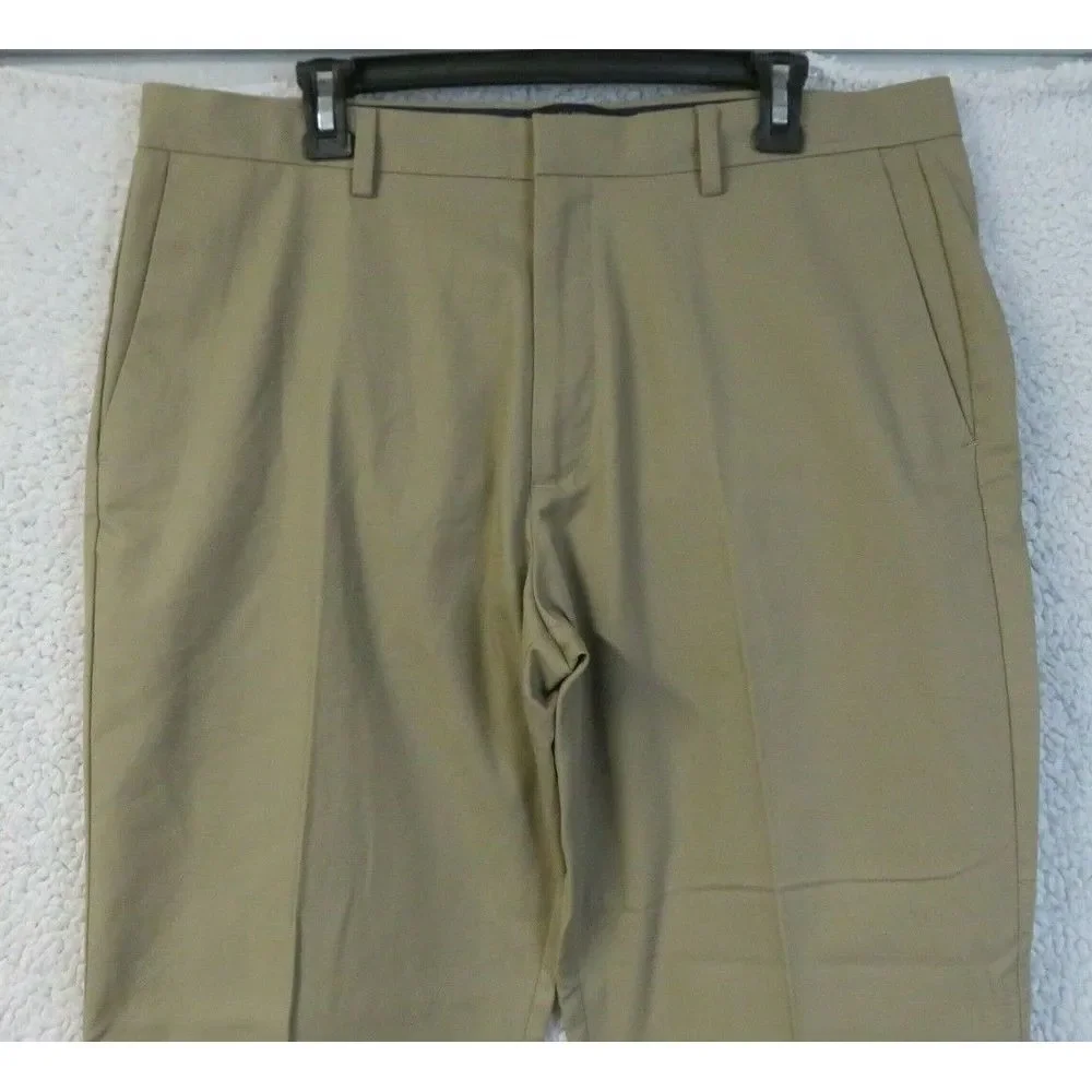 Mens Banana Republic Brown Flat Front Dress Pants Non Iron Tailored Cotton 36x32